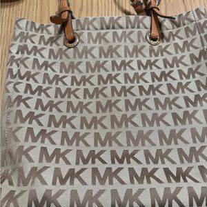 Michael Kors Tan and Brown Monogram Bag